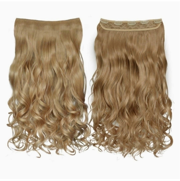 NWT Reecho 20" light golden blonde full head curly wave clips NEW - Picture 1 of 6
